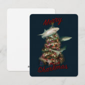 Kerstmis Haaien Rond de Kerstboom Feestdagenkaart (Voorkant / Achterkant)