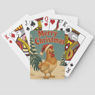 Kerstmis haan tuin dier kerst pokerkaarten