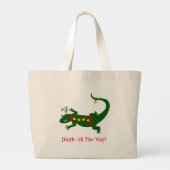 Kerstmis Hagedis Boodschappentas Grote Tote Bag (Achterkant)