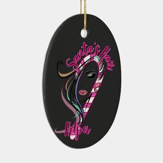 Kerstmis Hair Stylist - Santa's Hair Helper Keramisch Ornament (Rechts)