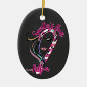 Kerstmis Hair Stylist - Santa's Hair Helper Keramisch Ornament (Voorkant)