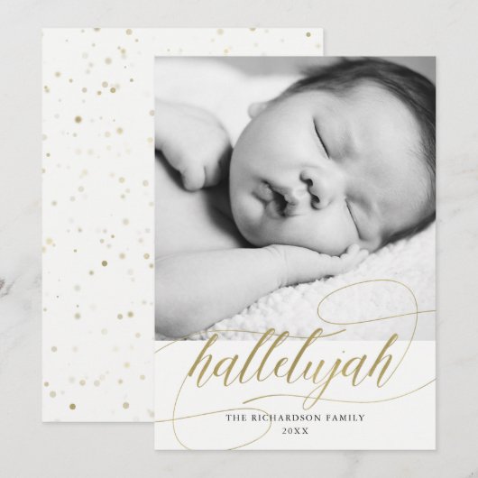 Kerstmis Hallelujah | Nepgoud met foto Feestdagenkaart (Voorkant / Achterkant)