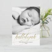 Kerstmis Hallelujah | Nepgoud met foto Feestdagenkaart (Staand voorkant)