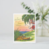 Kerstmis Hallo Florida Golf Retro Briefkaart (Staand voorkant)