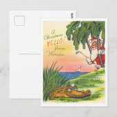 Kerstmis Hallo Florida Golf Retro Briefkaart (Voorkant / Achterkant)