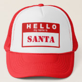 Kerstmis Hallo mijn naam is Santa Trucker Hat Pet (Voorkant)