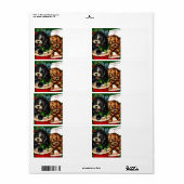 Kerstmis Hallo Puppies Etiket (Full Sheet)