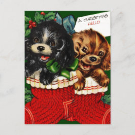 Kerstmis Hallo Puppies Feestdagenkaart