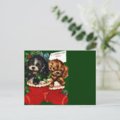 Kerstmis Hallo Puppies Feestdagenkaart (Staand voorkant)