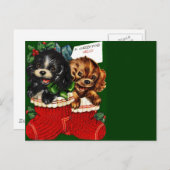 Kerstmis Hallo Puppies Feestdagenkaart (Voorkant / Achterkant)