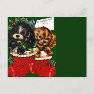 Kerstmis Hallo Puppies Feestdagenkaart