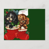 Kerstmis Hallo Puppies Feestdagenkaart (Voorkant)