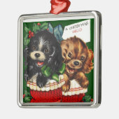 Kerstmis Hallo Puppies Metalen Ornament (Links)