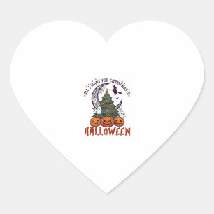 Kerstmis Halloween Boom Pompoenen Geesten Allemaal Hart Sticker