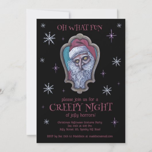Kerstmis Halloween feestje Kaart (Voorkant)