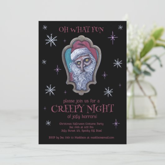 Kerstmis Halloween feestje Kaart (Staand voorkant)