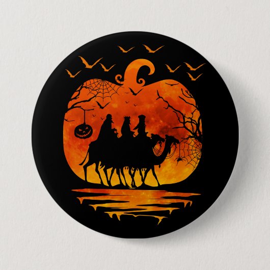 KERSTMIS HALLOWEEN KLEDING POMPOEN KERST CADO RONDE BUTTON 7,6 CM (Voorkant)
