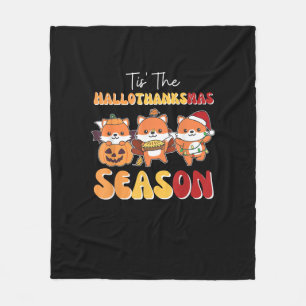 Kerstmis Halloween Tis De Hallothanksmas Seizoen Fleece Deken