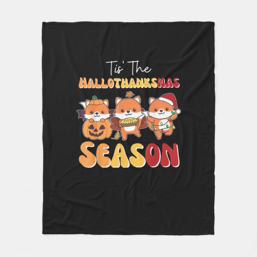 Kerstmis Halloween Tis De Hallothanksmas Seizoen Fleece Deken (Voorkant)