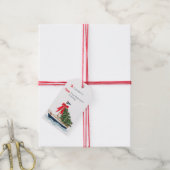 Kerstmis Hamptons Zeilboot Cadeaulabel (Met Touw)