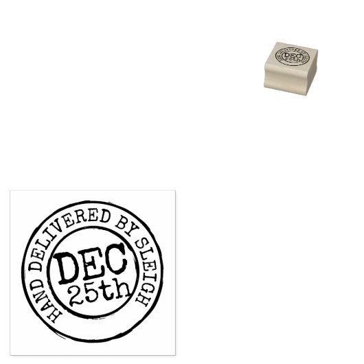 Kerstmis hand geleverd door slee datum stempel (Gestempeld)