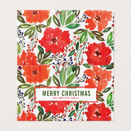 Kerstmis & Hand geschilderde gevouwen Kaart (Buitenkant ongevouwen)