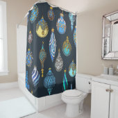 Kerstmis Hand getekend,  decoraties. Douchegordijn (In situ)