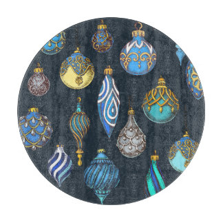 Kerstmis Hand getekend, decoraties. Snijplank