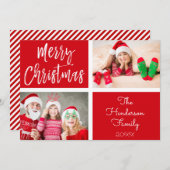 Kerstmis Hand Lettered Script Foto Kaart (Voorkant / Achterkant)