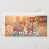 Kerstmis Hand-lettered Vakantiefoto Feestdagenkaart (Voorkant)