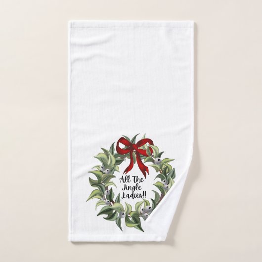 Kerstmis handdoek - Jingle Dames krans (Handdoek)