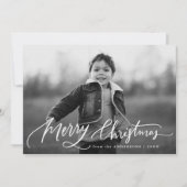Kerstmis Handgeschreven Script 2 Foto Feestdagenkaart (Voorkant)