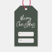 Kerstmis handgeschreven script groene cadeautags cadeaulabel (Voorkant)