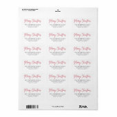 Kerstmis handgeschreven script retouradres etiket (Full Sheet)