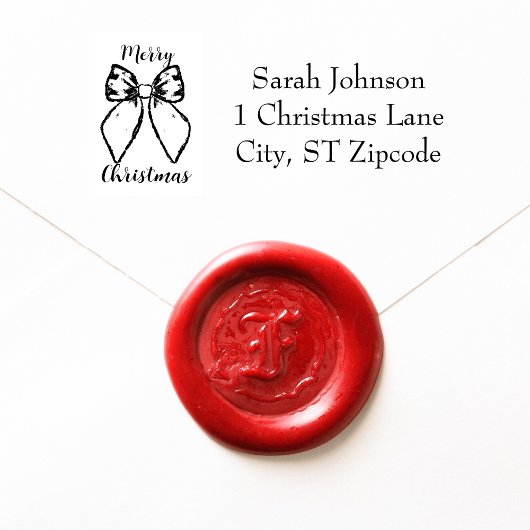 Kerstmis handgetekende boog retouradres rubberstempel