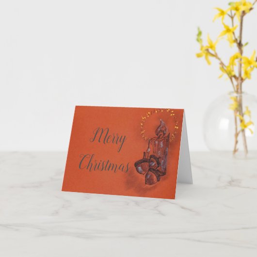 Kerstmis handgetekende kaart (Gele Bloem)