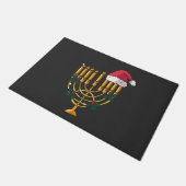 Kerstmis Hanukkah Joods Kerstman Menorah Deurmat (Schuin)