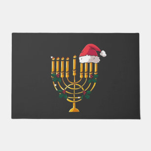 Kerstmis Hanukkah Joods Kerstman Menorah Deurmat