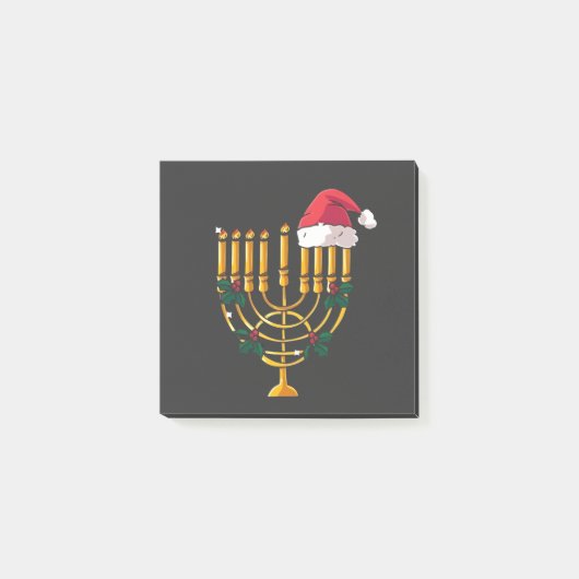 Kerstmis Hanukkah Joods Kerstman Menorah Post-it® Notes (Voorkant)