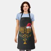 Kerstmis Hanukkah Joods Kerstman Menorah  Schort (Gedragen)