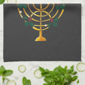 Kerstmis Hanukkah Joods Kerstman Menorah Theedoek (Gevouwen)