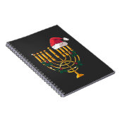 Kerstmis Hanukkah Joods Santa Menora  Notitieboek (Rechterzijde)