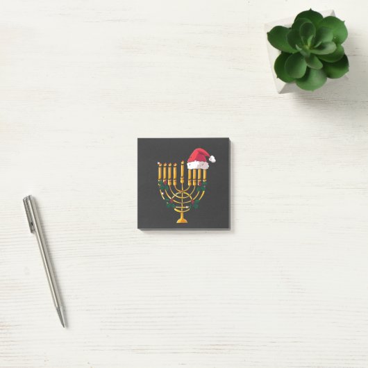 Kerstmis Hanukkah Joods Santa Menora Post-it® Notes (Kantoor)