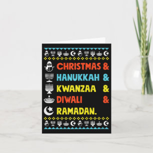 Kerstmis Hanukkah Kwanzaa Diwali Ramadan Grappig U Kaart