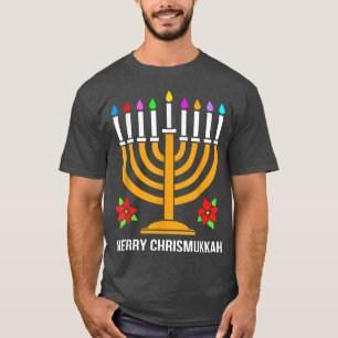 Kerstmis Hanukkah Menorah Merry Chrismukkah T-shirt