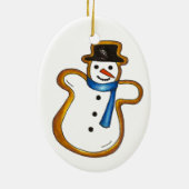 Kerstmis Hanukkah Snowman Sugar Cookie Holiday Keramisch Ornament (Achterkant)