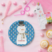 Kerstmis Happy Cartoon Snowman Papieren Bordje (Feest)