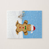 Kerstmis, Happy Gingerbrood Man in Snow Legpuzzel (Horizontaal)