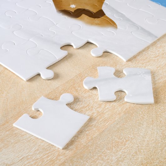 Kerstmis, Happy Gingerbrood Man in Snow Legpuzzel (Zijkant)