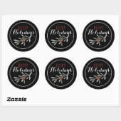 Kerstmis: Happy Holiday Ronde Sticker (Vel)